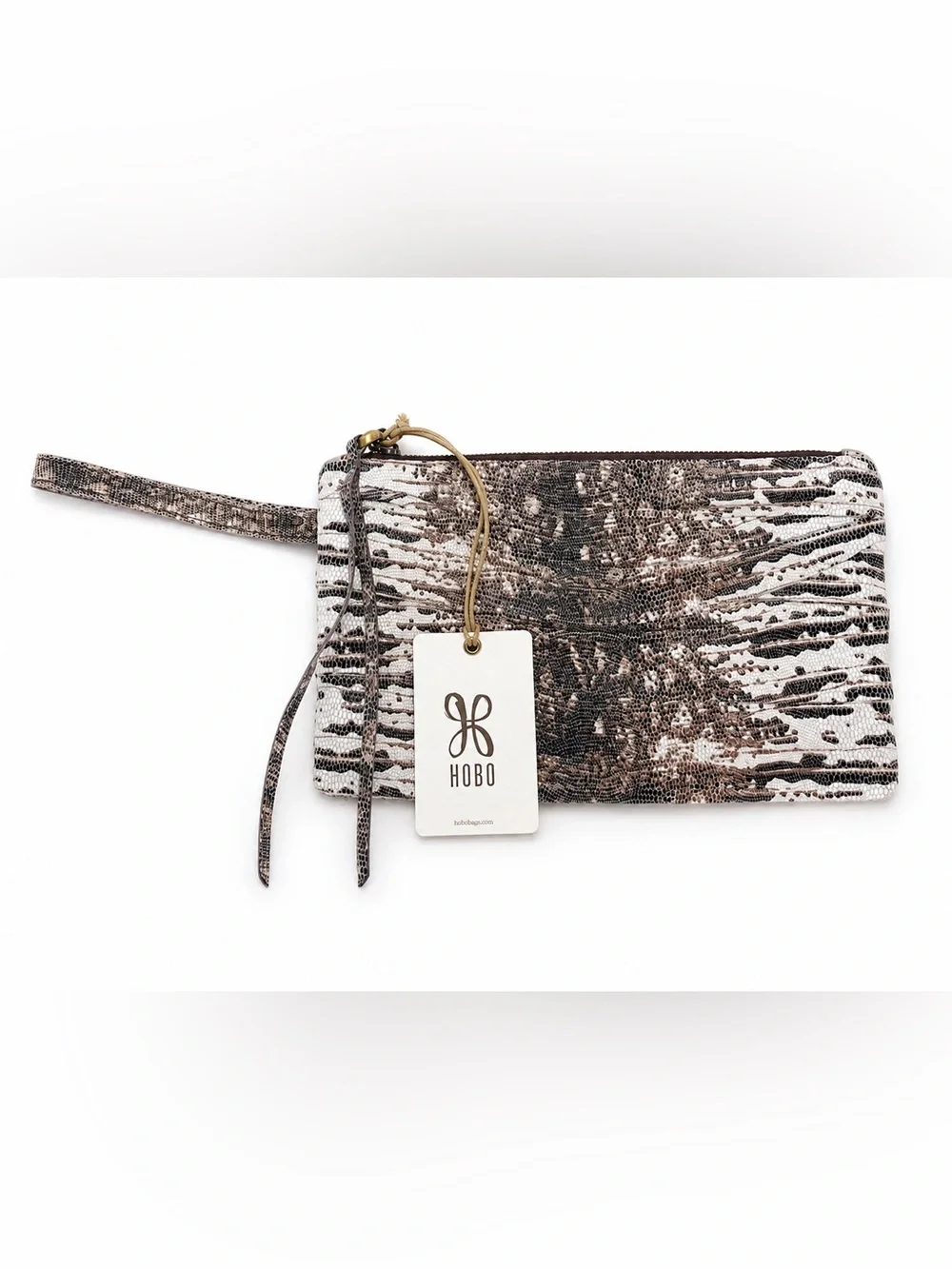 HOBO Waver Lizard Print Leather Clutch Wristlet NWT $108